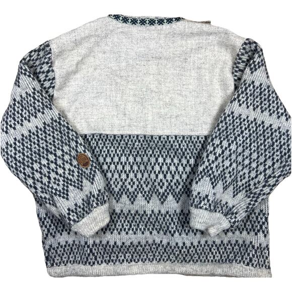 Vintage Score Norway Wool Sweateri Scandinavia Pullover Pewter Clasps Men M/L - Picture 5 of 8